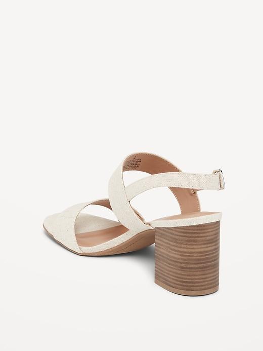 Canvas Block-Heel Sandals Product Image