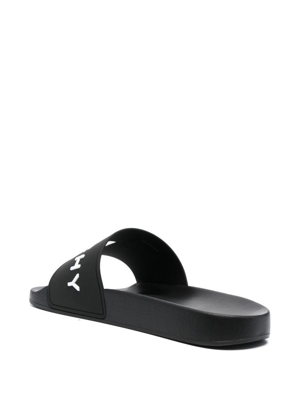 Black Logo-Print Pool Slides Product Image
