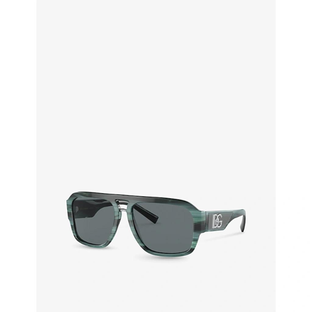 DOLCE & GABBANA Dg4403 Pilot-frame Acetate Sunglasses In Blue Product Image