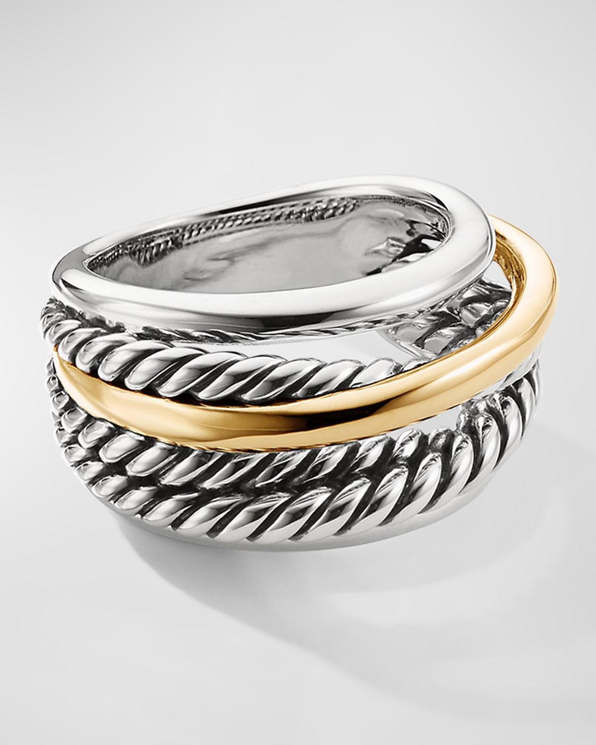 Crossover Narrow Ring with Silver/Gold Product Image