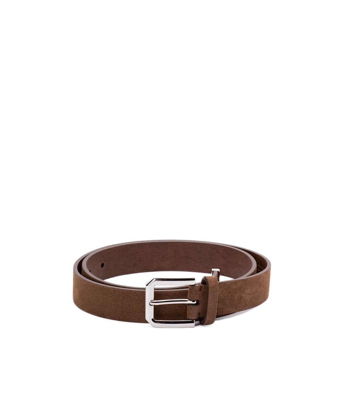 BRUNELLO CUCINELLI Suede Buckle Belt In Brown Product Image