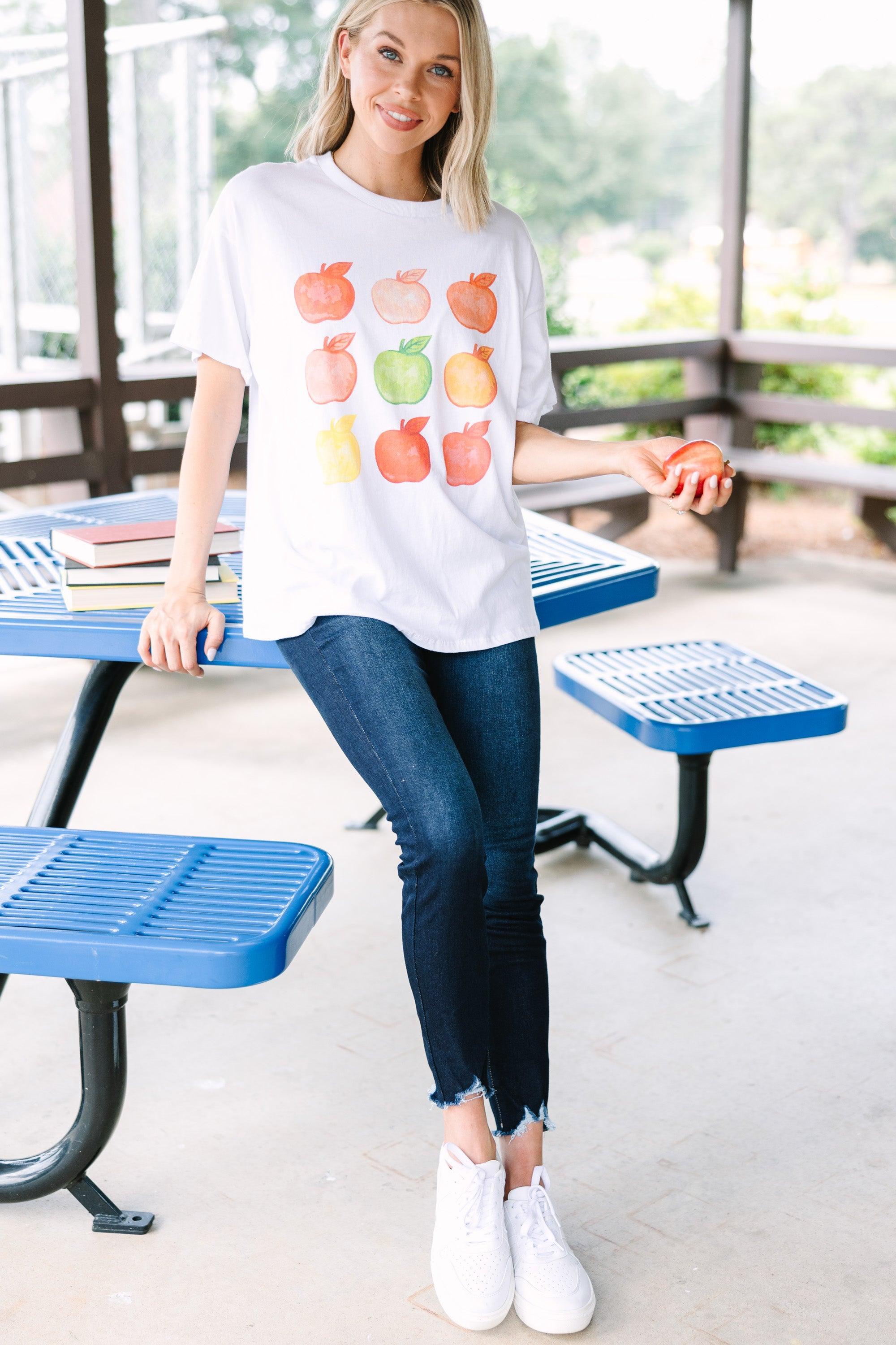 Have An Apple White Graphic Tee Female Product Image