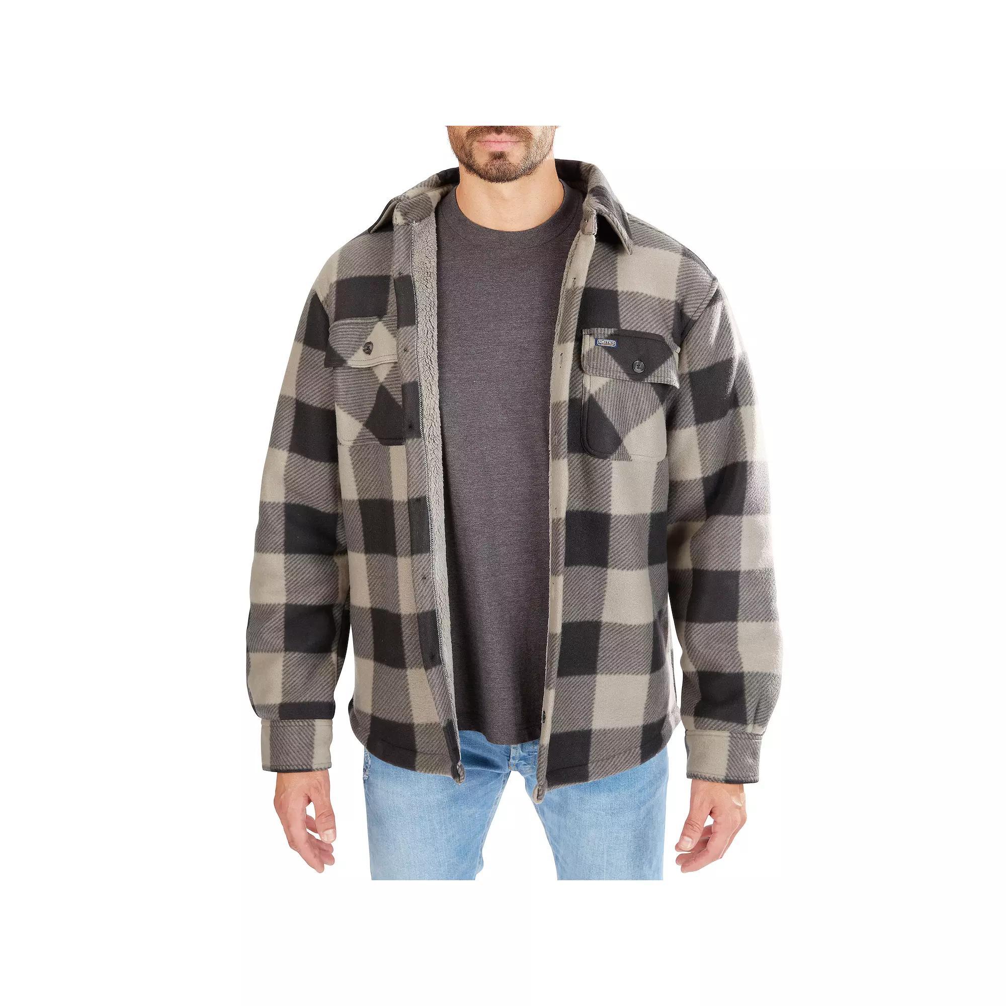 Mens Smiths Workwear Sherpa-Lined Plaid Microfleece Shirt Jacket Product Image