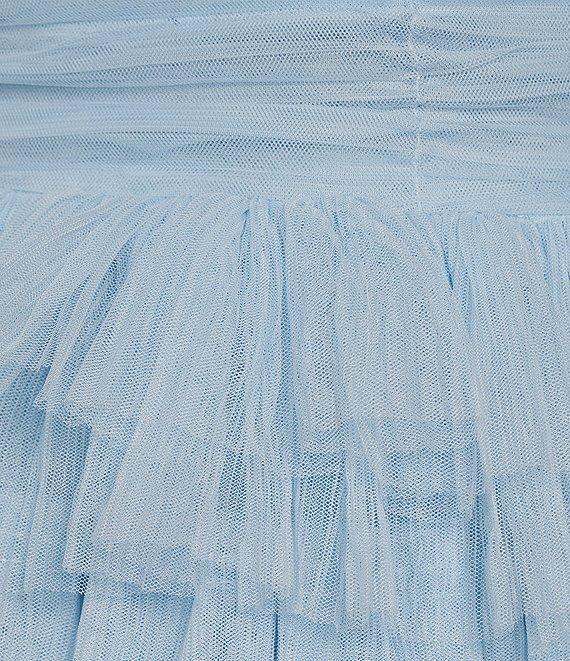 Layered With Love Carrie Tulle V Neck Sleeveless Ruffle Gown Product Image