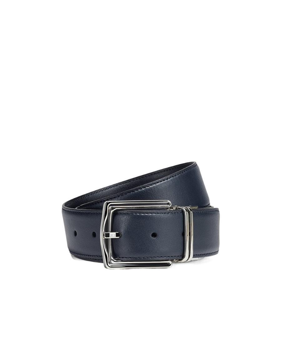 ZEGNA Leather Reversible Belt In Black Product Image