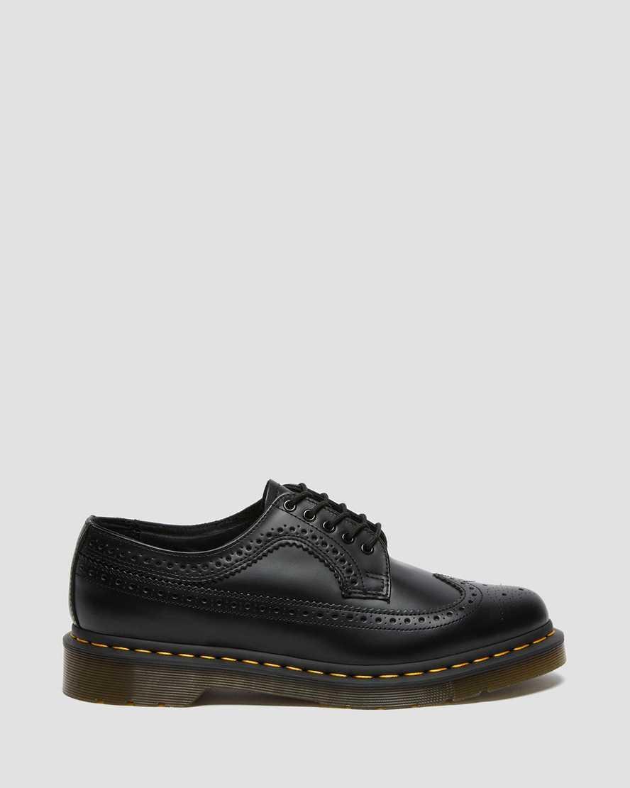 3989 Yellow Stitch Smooth Leather Brogue Shoes Product Image