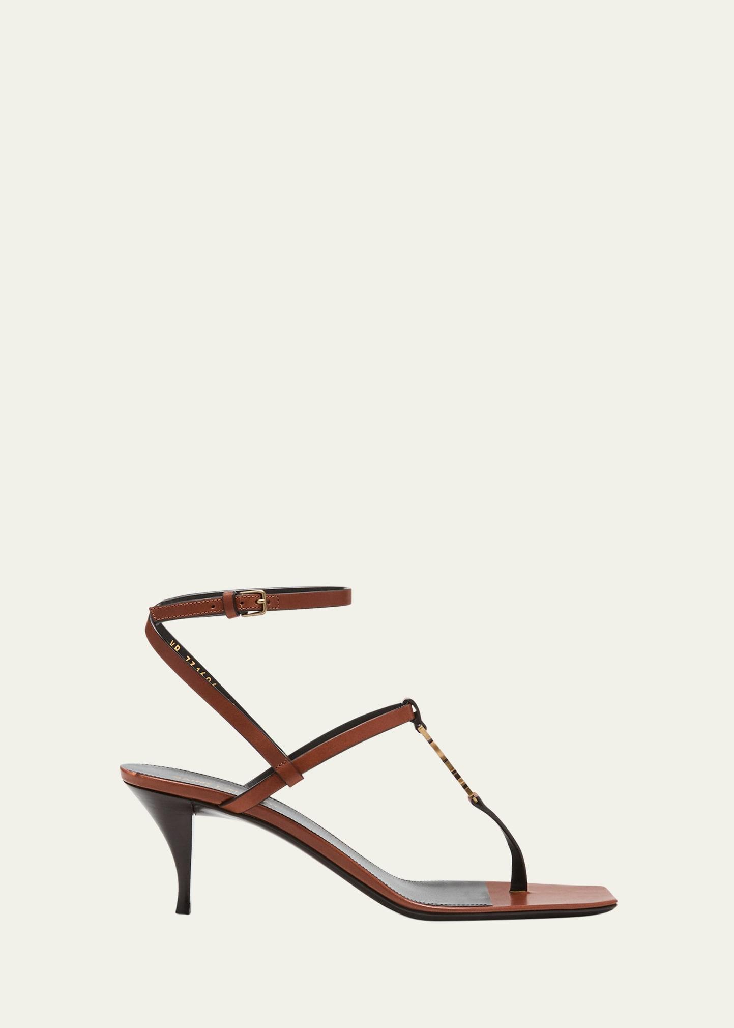 Vitti Leather YSL T-Strap Sandals Product Image