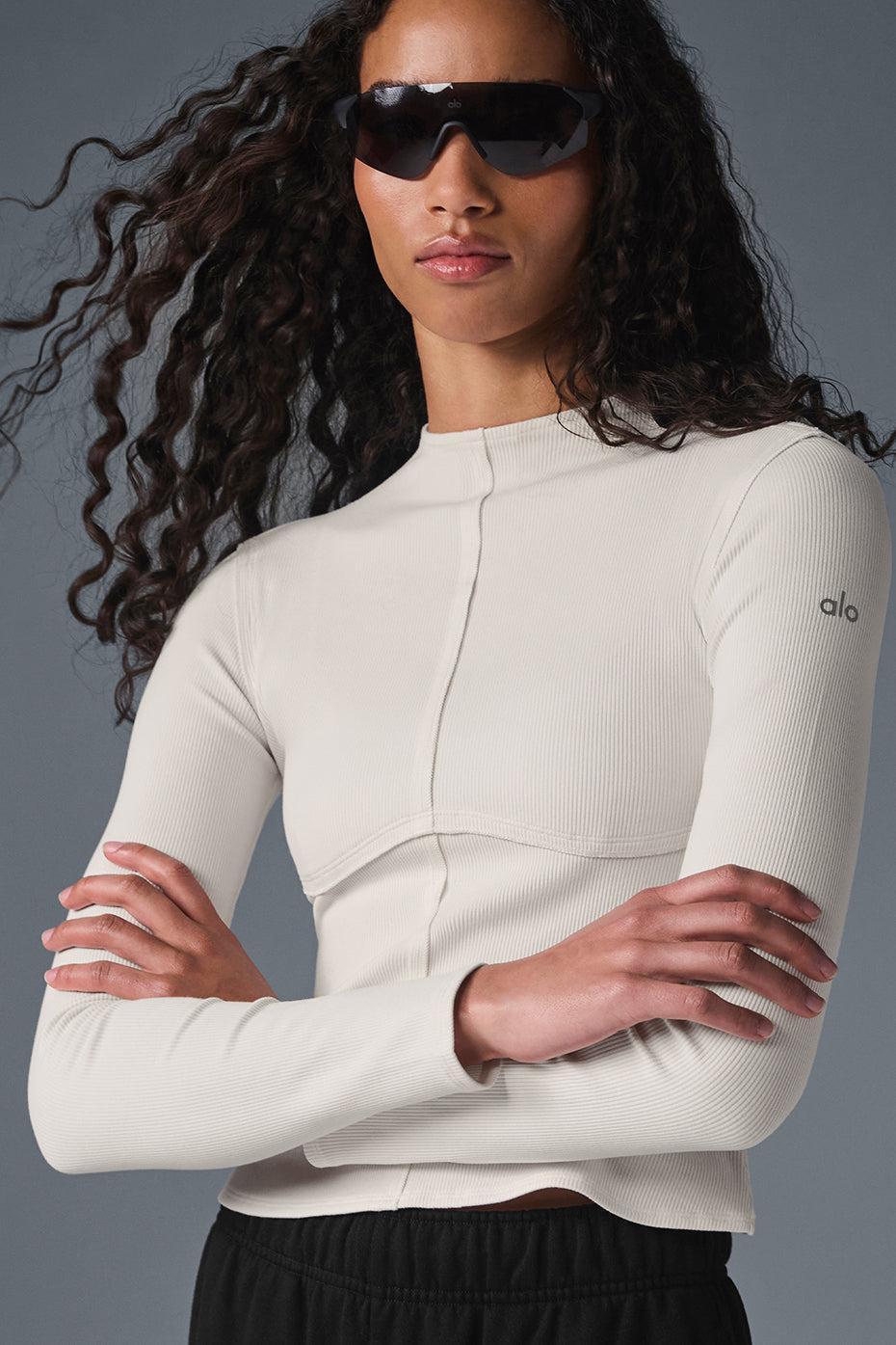 Ribbed En Pointe Long Sleeve - Ivory Product Image