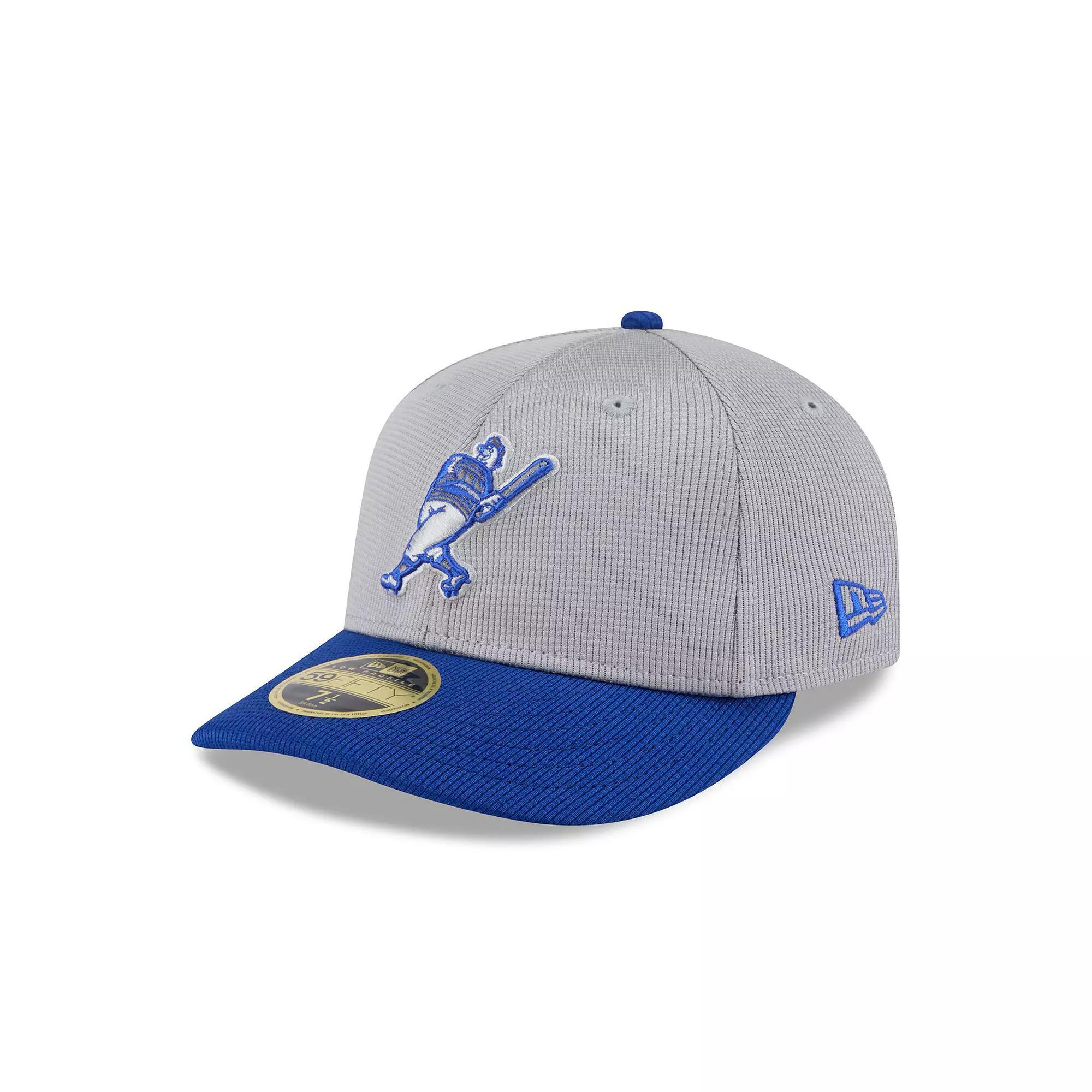 Men's New Era  Gray/Royal Milwaukee Brewers 2025 Batting Practice Low Profile 59FIFTY Fitted Hat, Size: 7, Grey Product Image