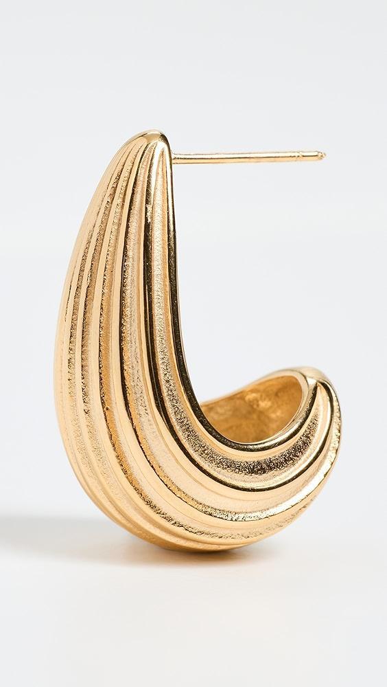 Kenneth Jay Lane Gold Thick Ridge Hoops | Shopbop Product Image