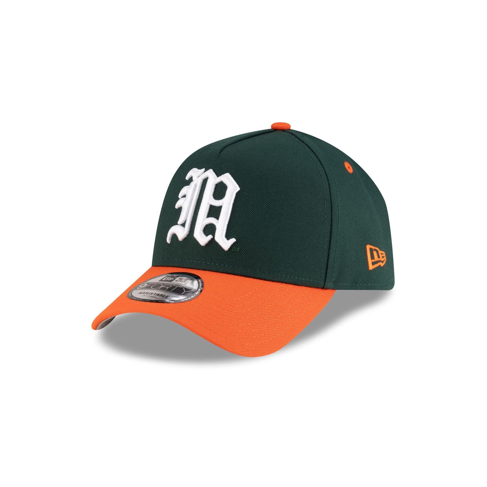 New Era x adidas Miami Hurricanes Black 9FORTY A-Frame Snapback Hat Male Product Image