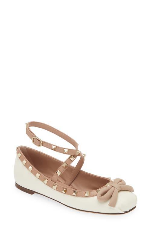 Womens Rockstud Patent Leather Ballerinas Product Image