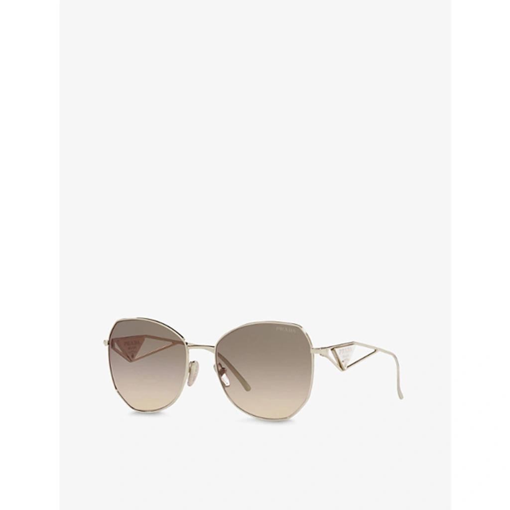 PRADA Pr 57ys Aviator Steel And Polyamide Sunglasses In Gold Product Image