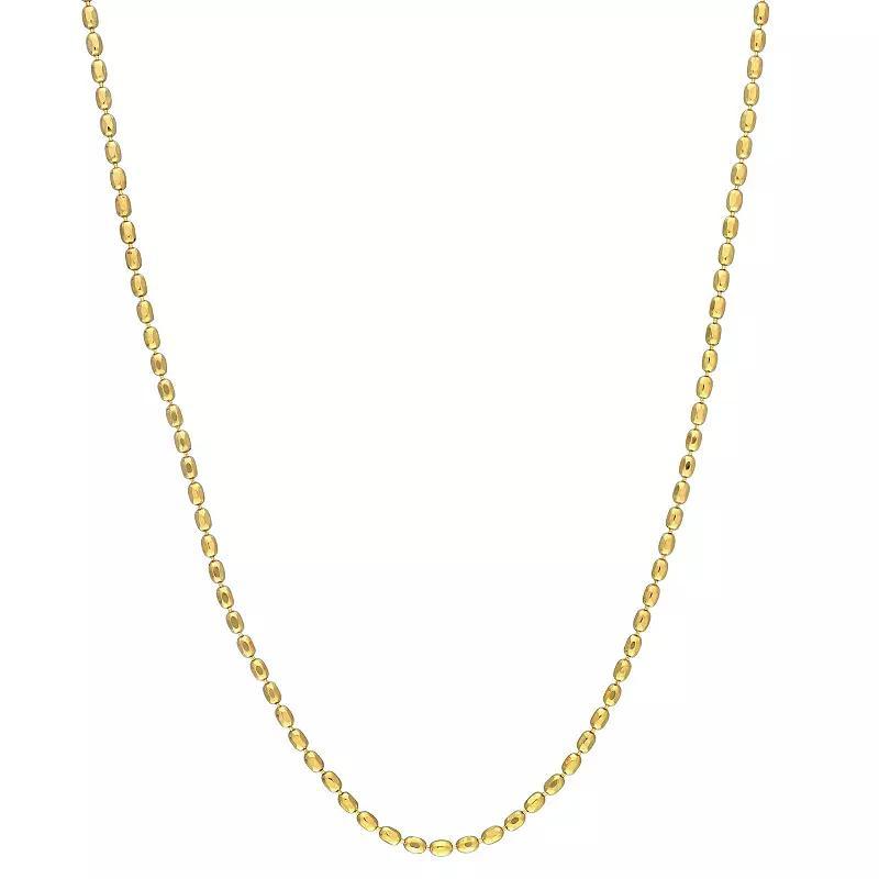 Stella Grace Sterling Silver Oval Ball Chain Necklace, Womens 18k Gold Plated Product Image