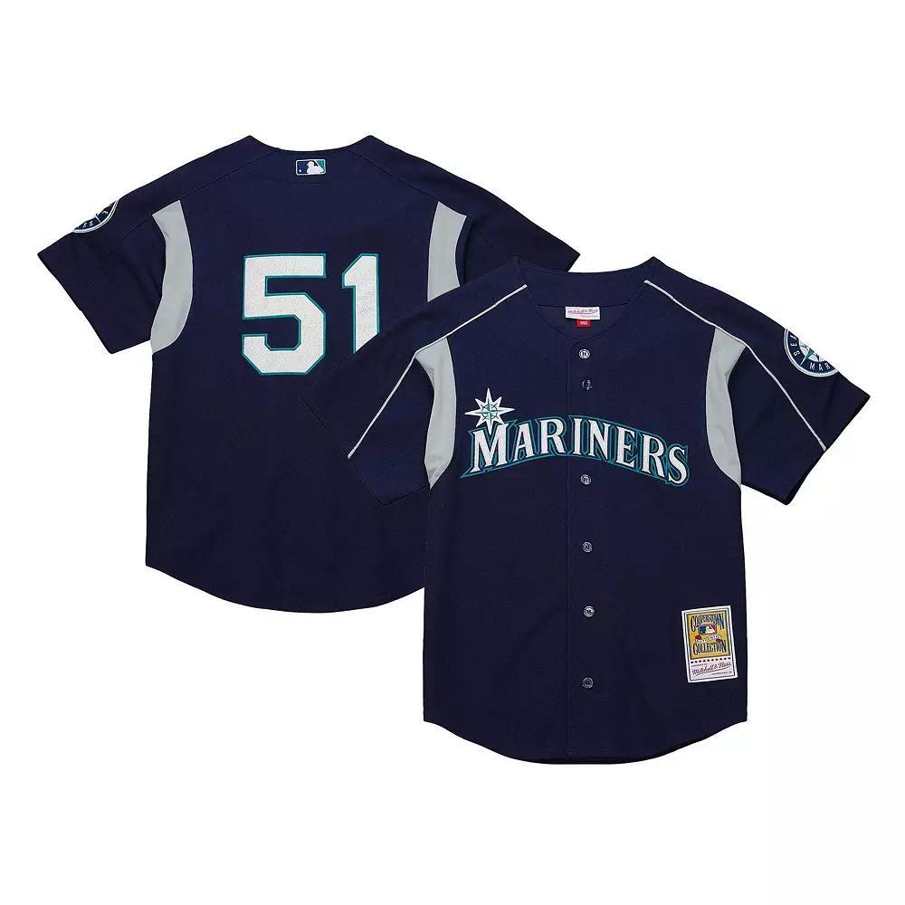 Men's Mitchell & Ness Ichiro Suzuki Navy Seattle Mariners Cooperstown Collection Batting Practice Jersey,  Product Image