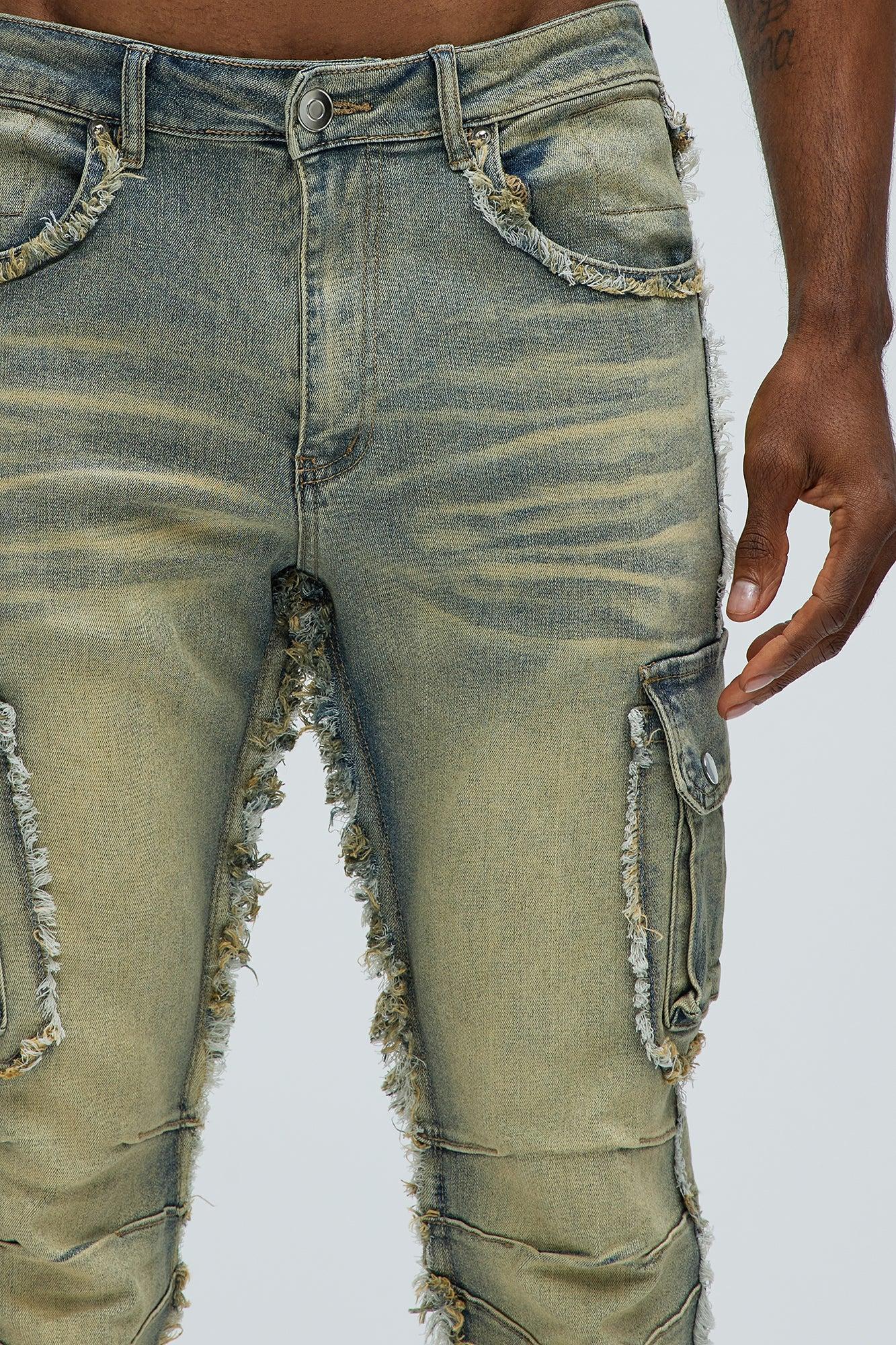 Risky Business Slim Cargo Jeans - Vintage Wash Product Image