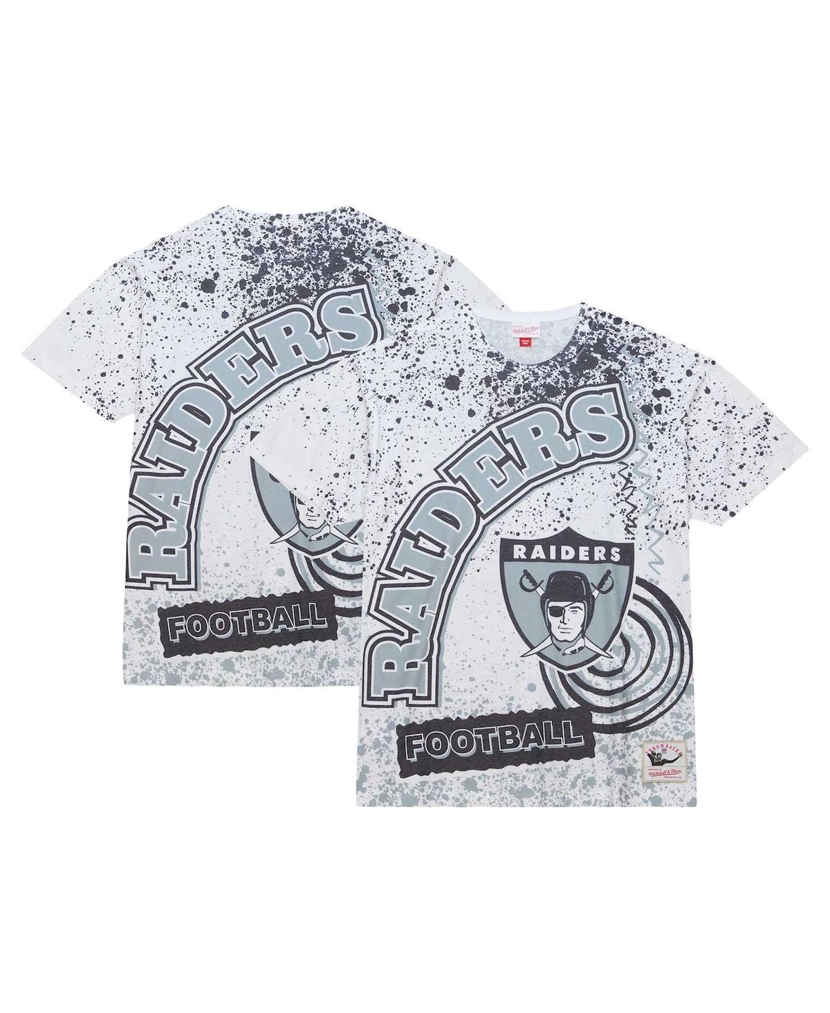 Men's Mitchell & Ness White Las Vegas Raiders Team Burst Sublimated T-Shirt, Size: Large, Lvr White Product Image