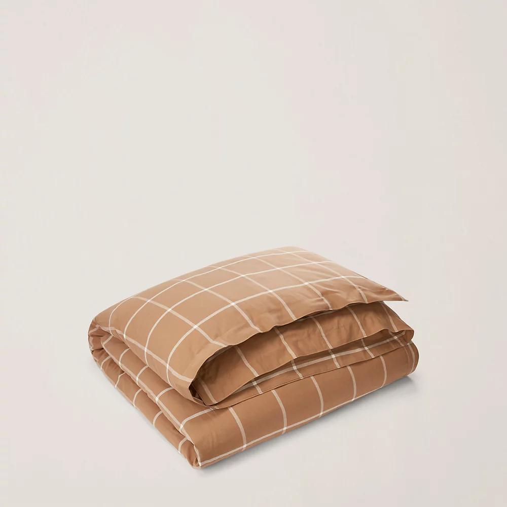 POLO RALPH LAUREN Modern Equestrian Bedding Collection Equestrian Windowpane Duvet Cover In Camel Product Image