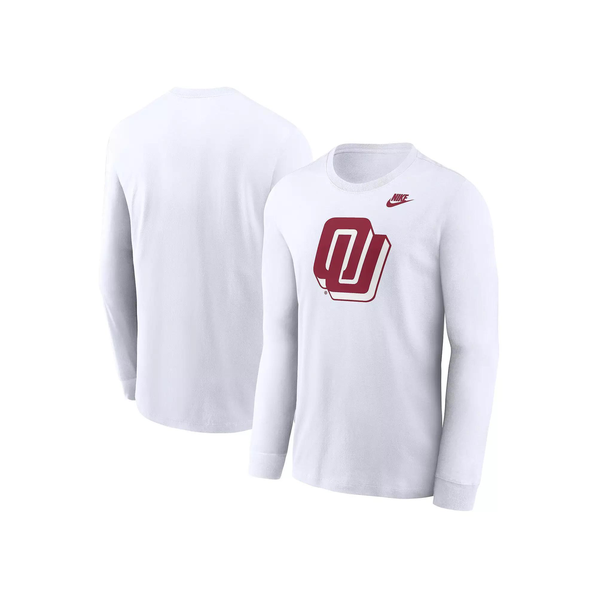 Men's Nike White Oklahoma Sooners Alternate Logo Long Sleeve T-Shirt,  Product Image