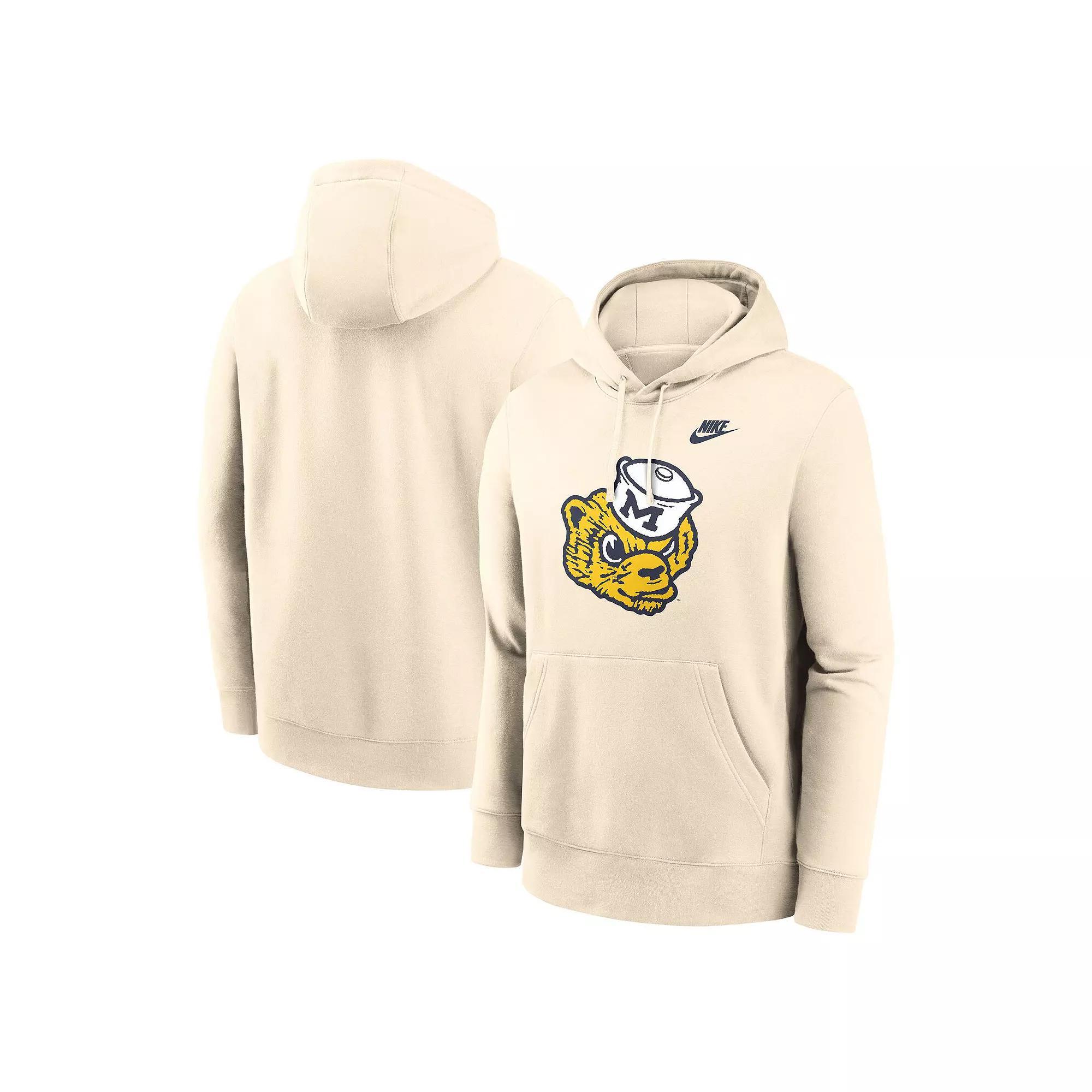 Men's Nike Cream Michigan Wolverines Vault Logo Pullover Hoodie, Size: Large, Beige Product Image