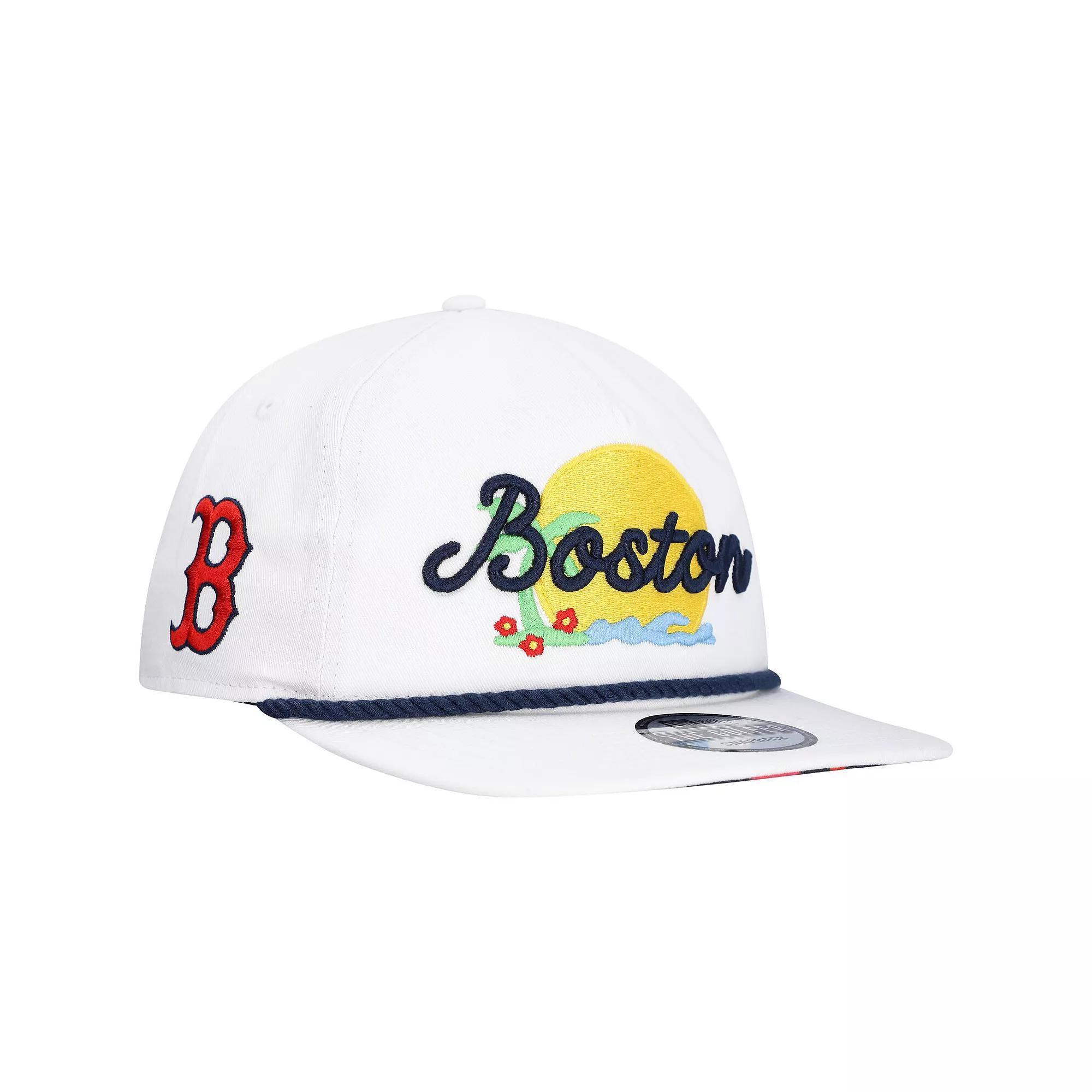Men's New Era White Boston Red Sox Paradise Golfer Adjustable Hat Product Image
