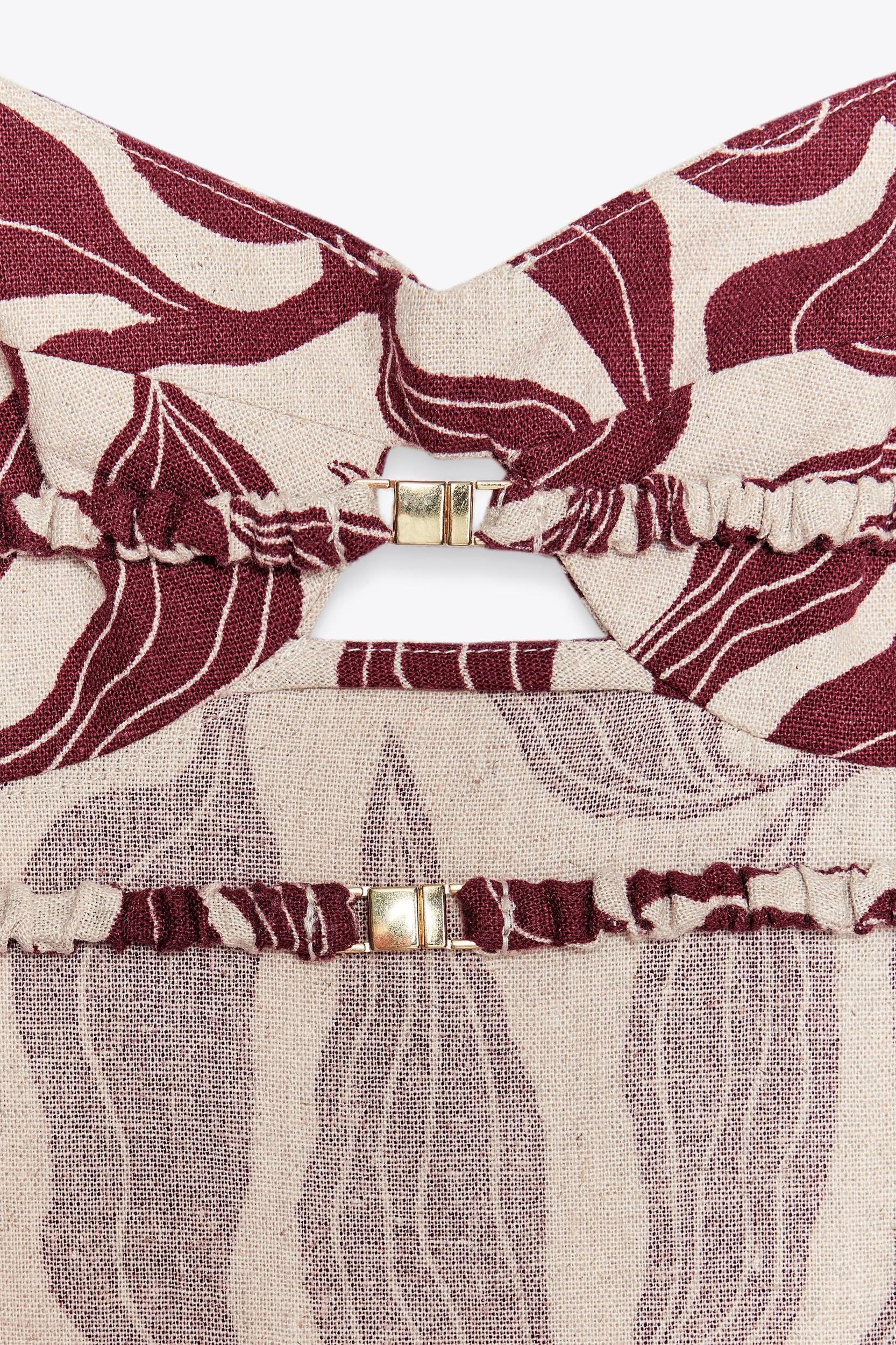 PRINTED RUSTIC LINEN MIDI DRESS Product Image