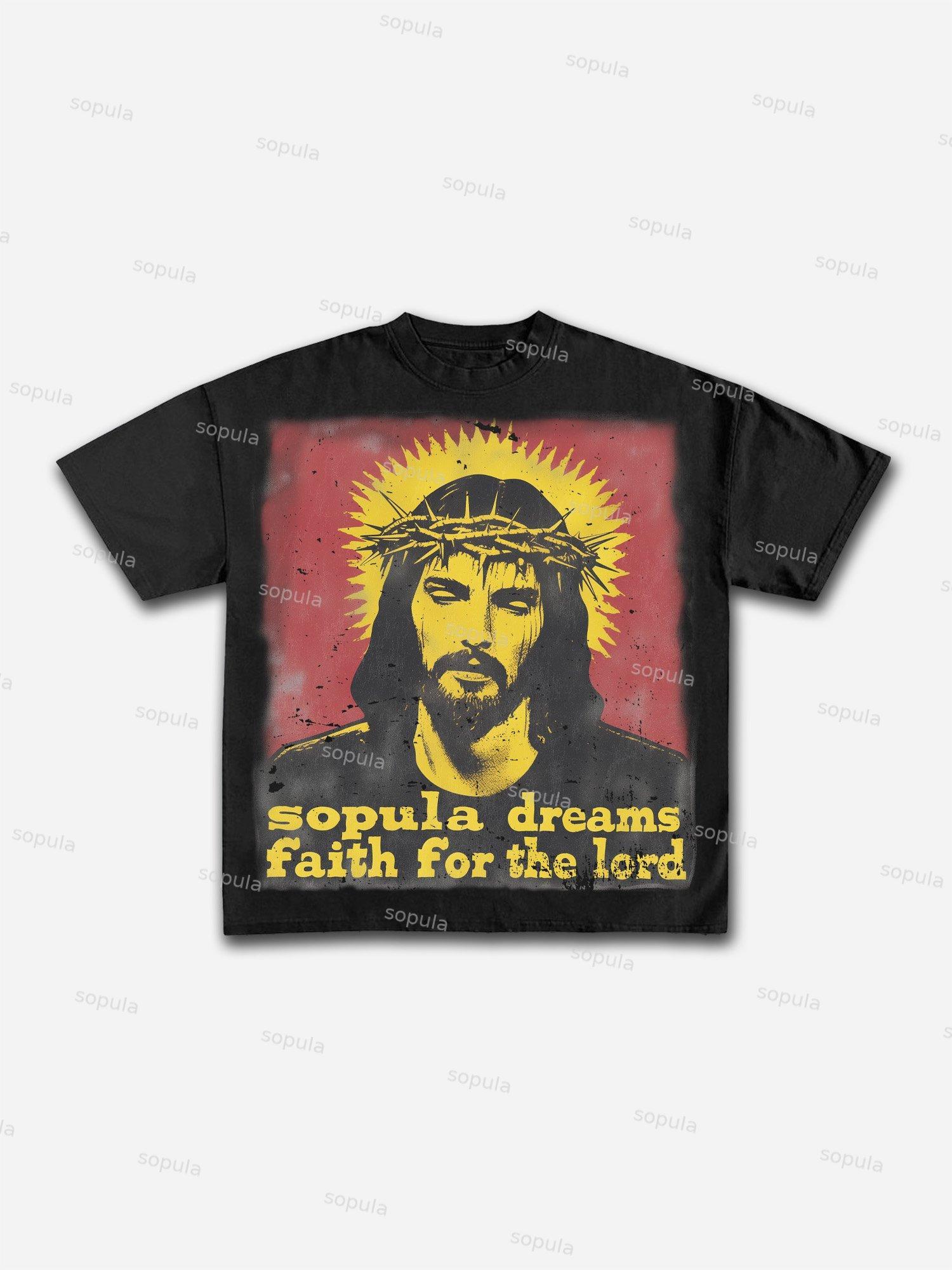 Faith For The Lord Vintage Graphic Cotton T-shirt Product Image