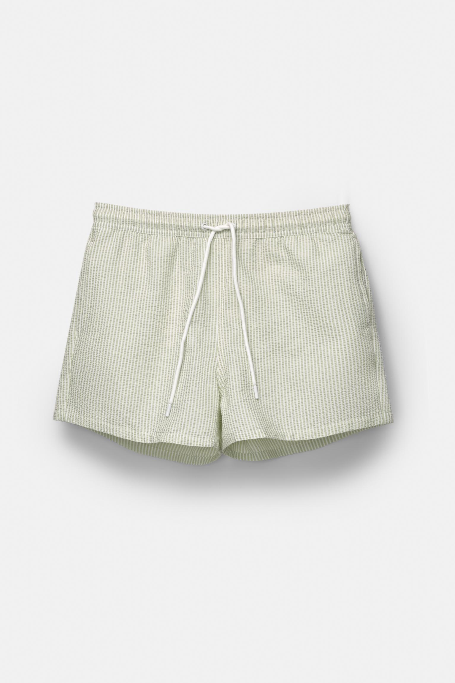 Striped seersucker swimming trunks Product Image
