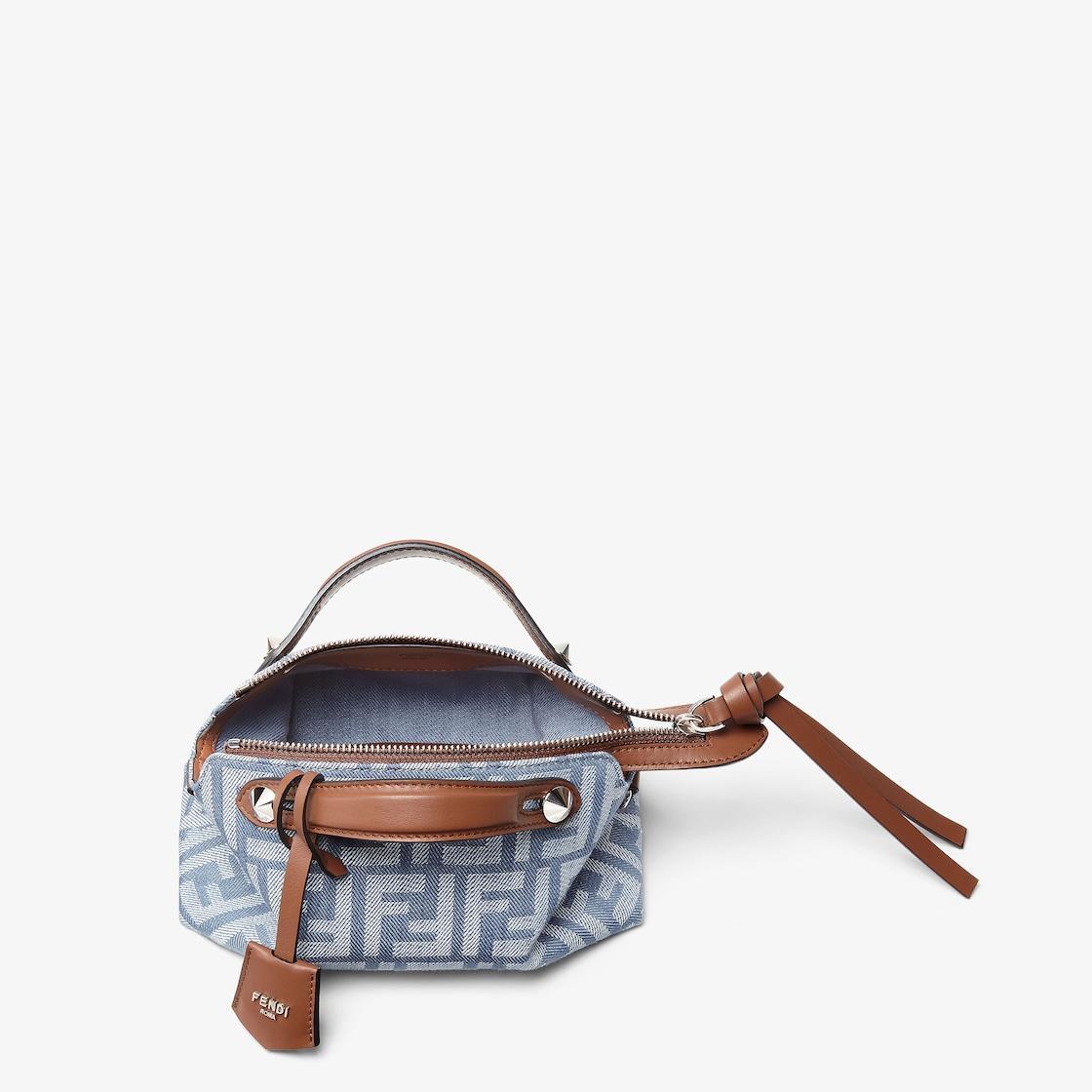By The Way Soft MiniBlue denim-effect FF jacquard mini-bag Product Image