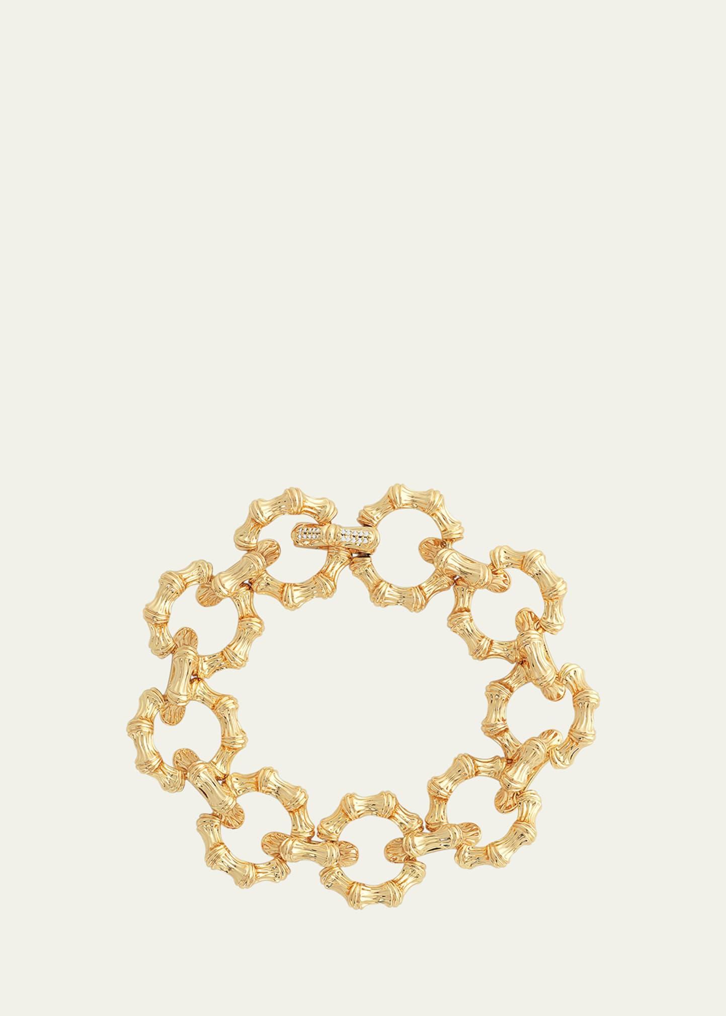 Cubic Zirconia Bamboo Chain Bracelet Product Image