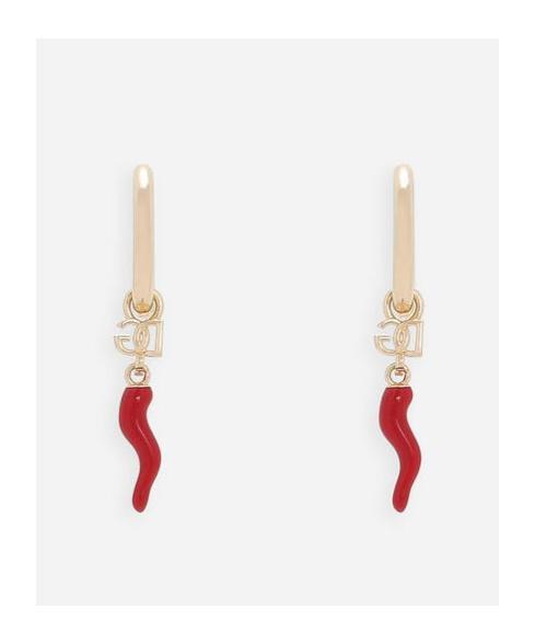 DOLCE & GABBANA Dg Horn Drop Hoop Earrings In Yellow Product Image