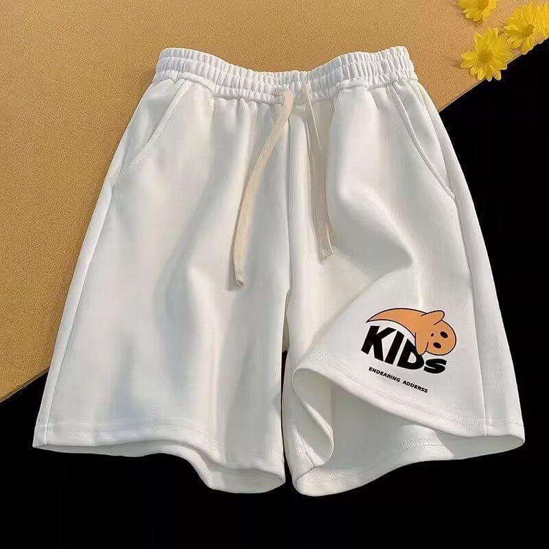 Drawstring Waist Cartoon Print Sweat Shorts Product Image