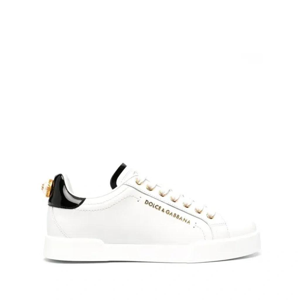 DOLCE & GABBANA Women's Portofino Leather Sneakers In White Product Image