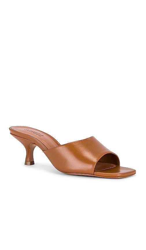 Schutz Dethalia Leather Square Toe Slide Sandals Product Image