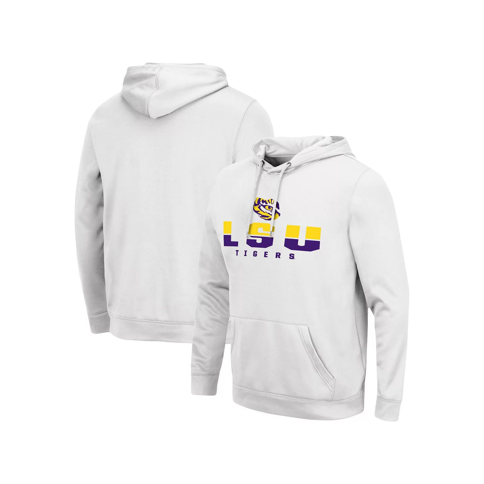 Men's Colosseum White LSU Tigers Lantern Pullover Hoodie,  Product Image