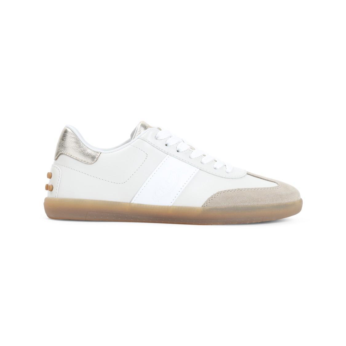 TOD'S Leather And Suede Accented Sneakersdetails In White Product Image