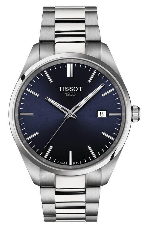 Tissot Mens Classic Collection Pr 100 Blue Dial Stainless Steel Bracelet Watch Product Image