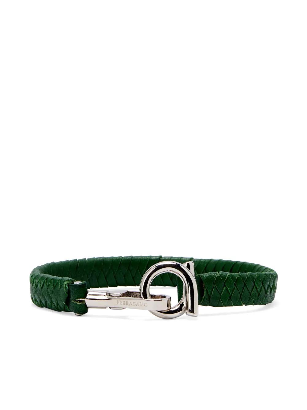 FERRAGAMO Leather Bracelet In Silver Product Image