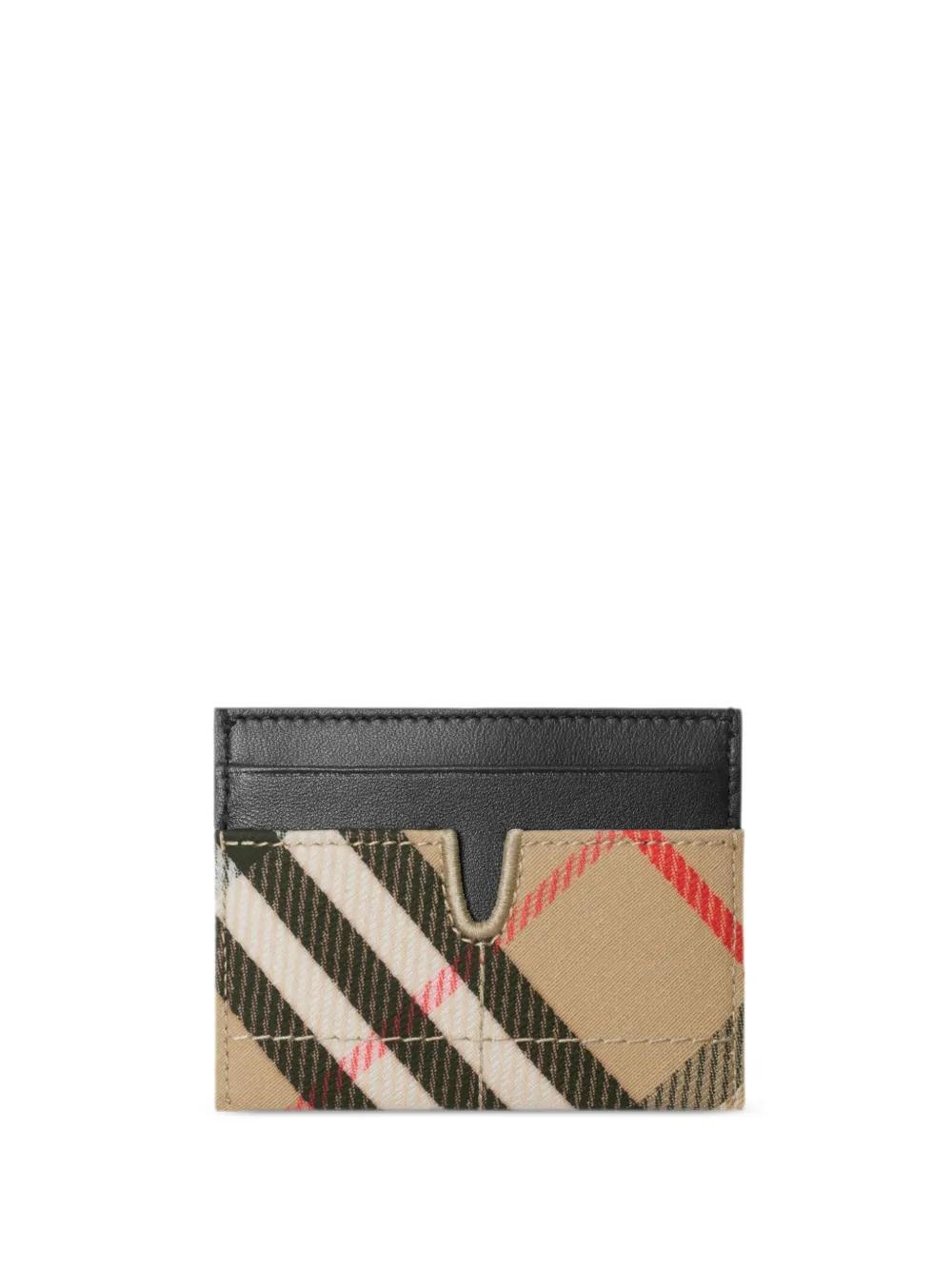 BURBERRY Check Snip Card Holder In Neutrals Product Image