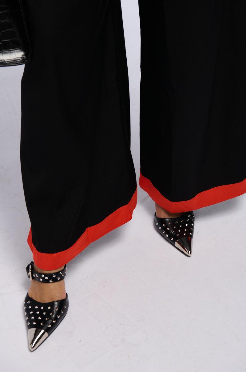 TONIGHT WE DANCE TROUSER IN BLACK RED Product Image