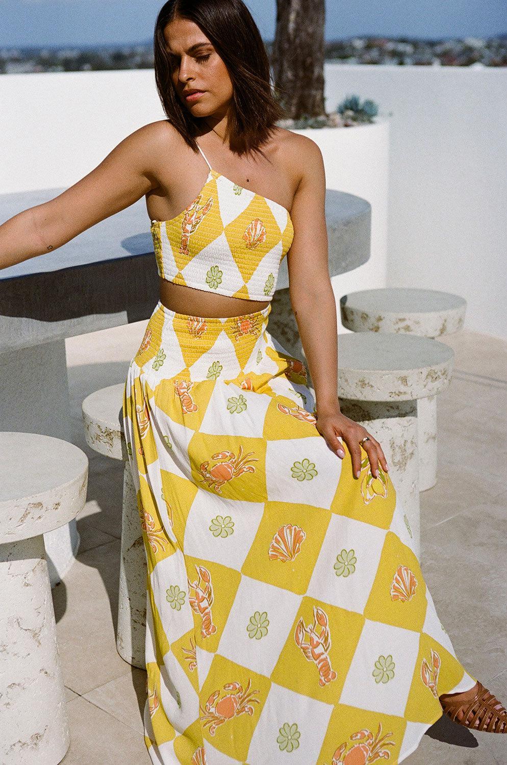 Venetian Maxi Dress - Oceano Yellow Product Image