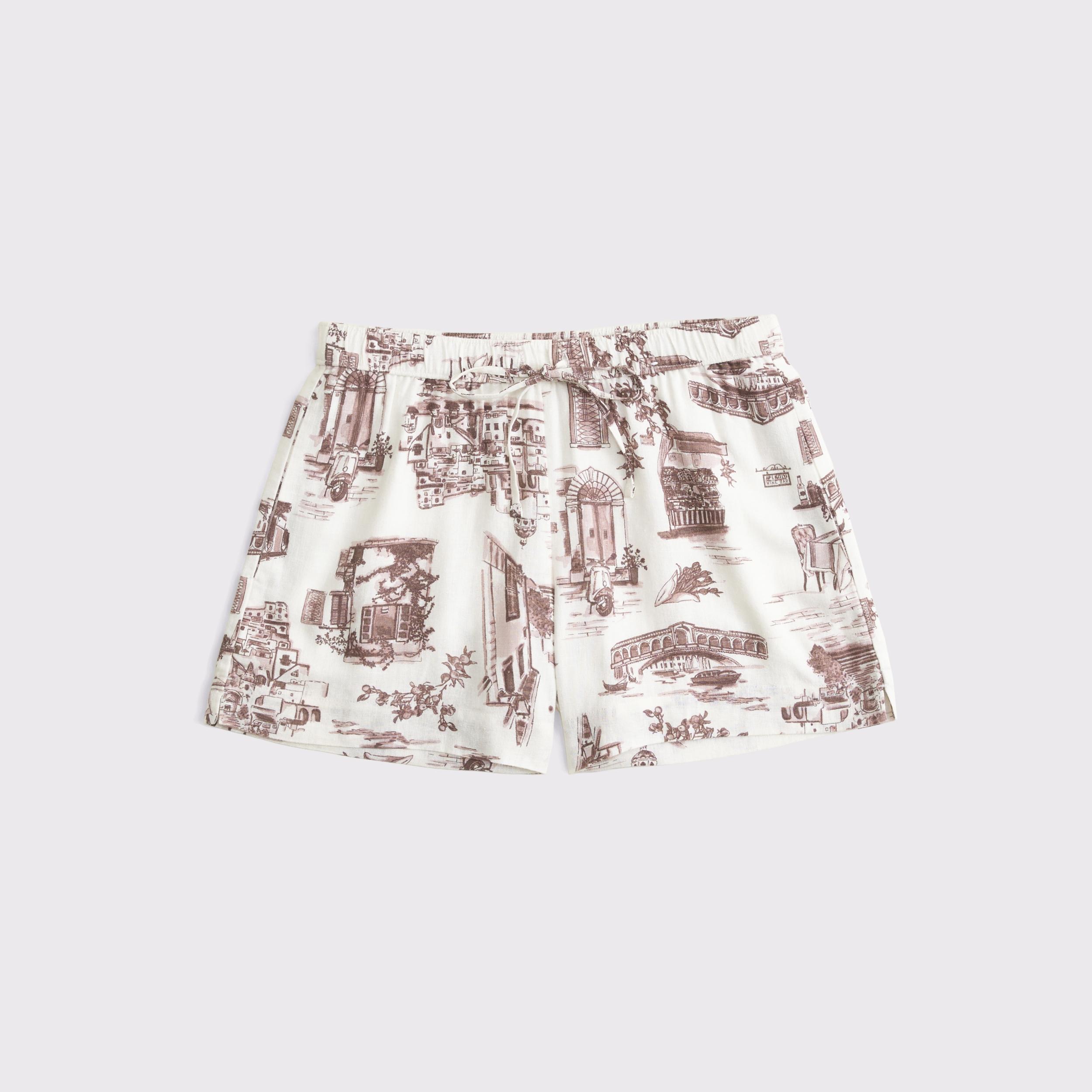 Mid Rise Linen-Blend Pull-On Short Product Image