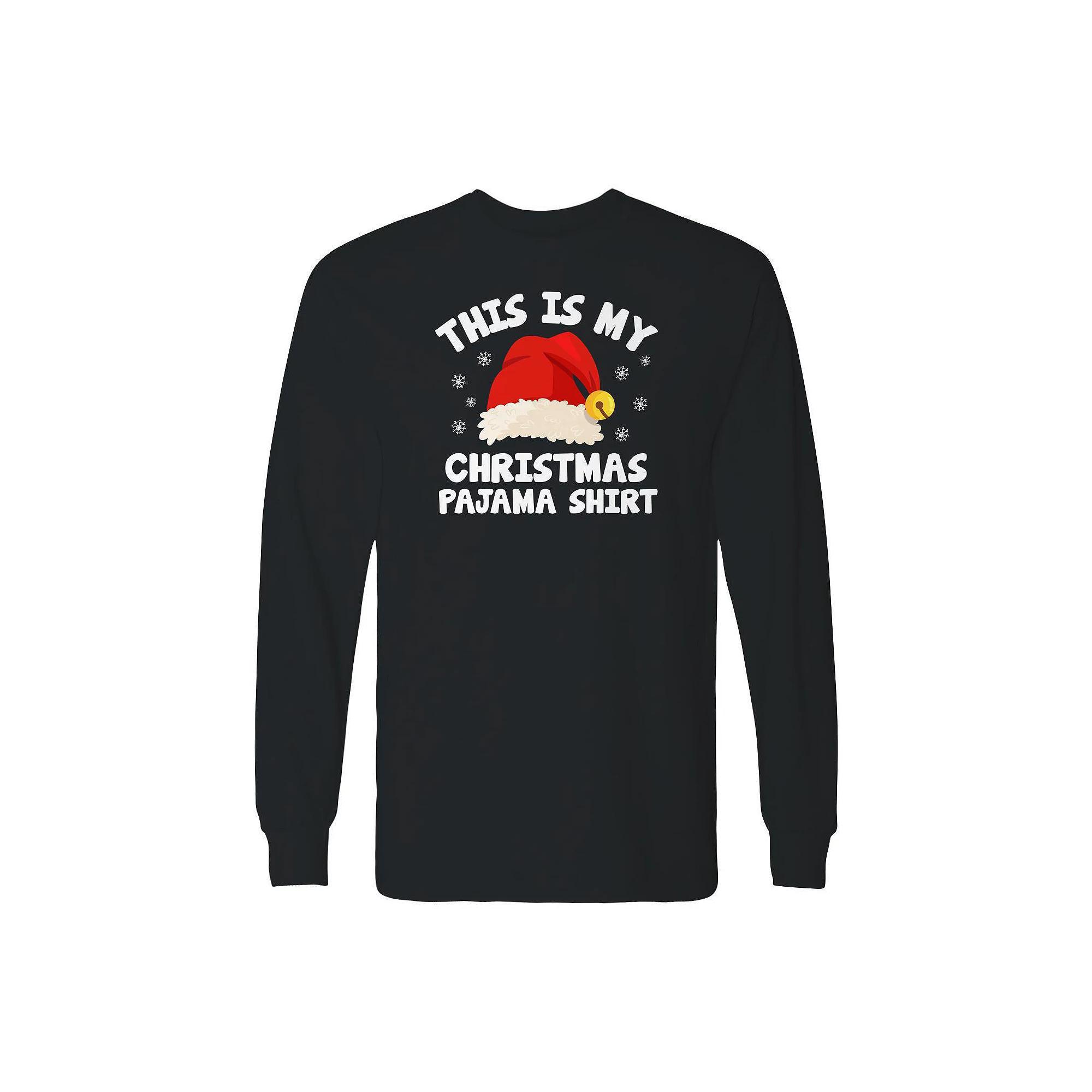 Men's Pajama Christmas Shirt Long Sleeve Graphic Tee,  Product Image