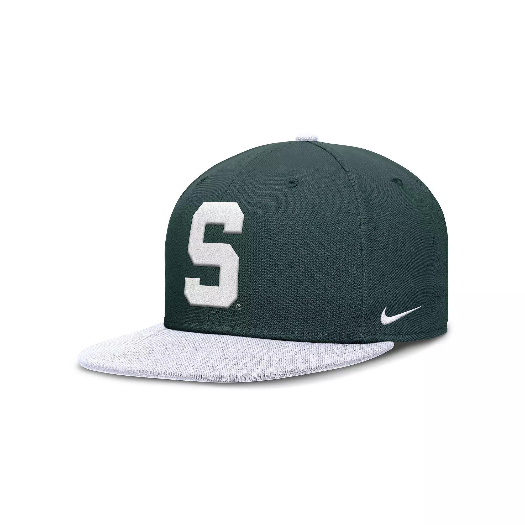Men's Nike Green/White Michigan State Spartans Two-Tone Primetime Performance Fitted Hat,  Product Image