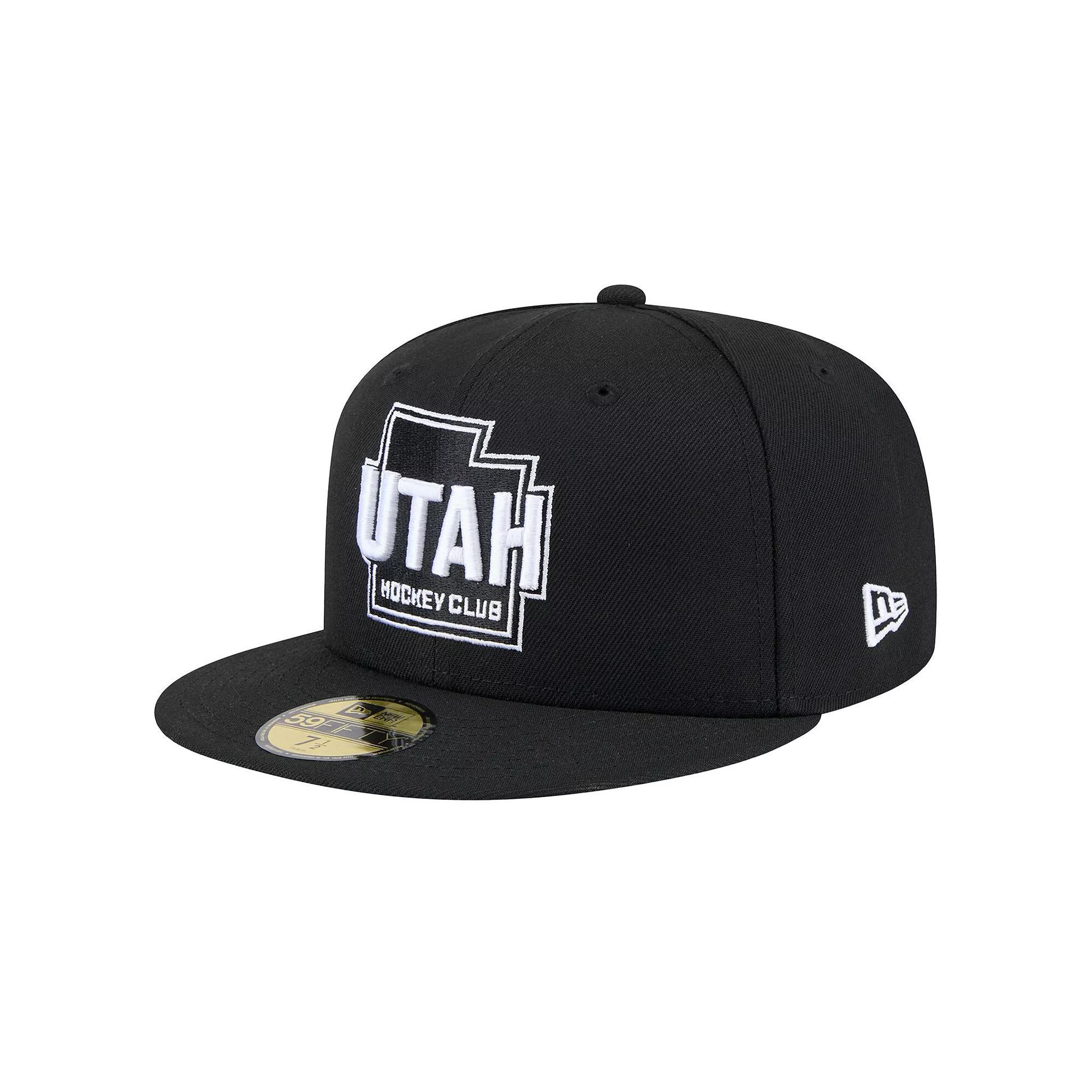 Men's New Era Black Utah Hockey Club State Shape 1st Season 59FIFTY Fitted Hat,  Product Image