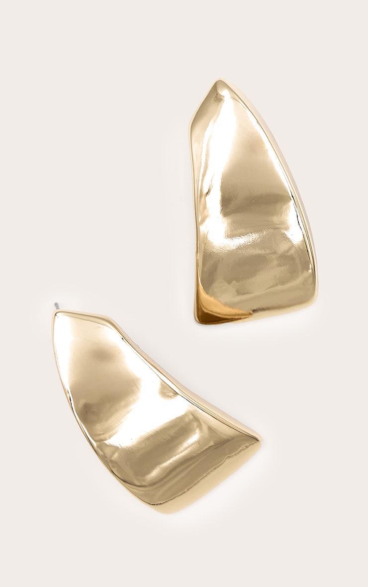 Gold Square Oversized Statement Earrings Product Image