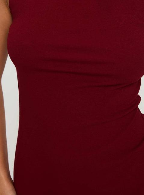 Zimmie Mini Dress Burgundy Product Image