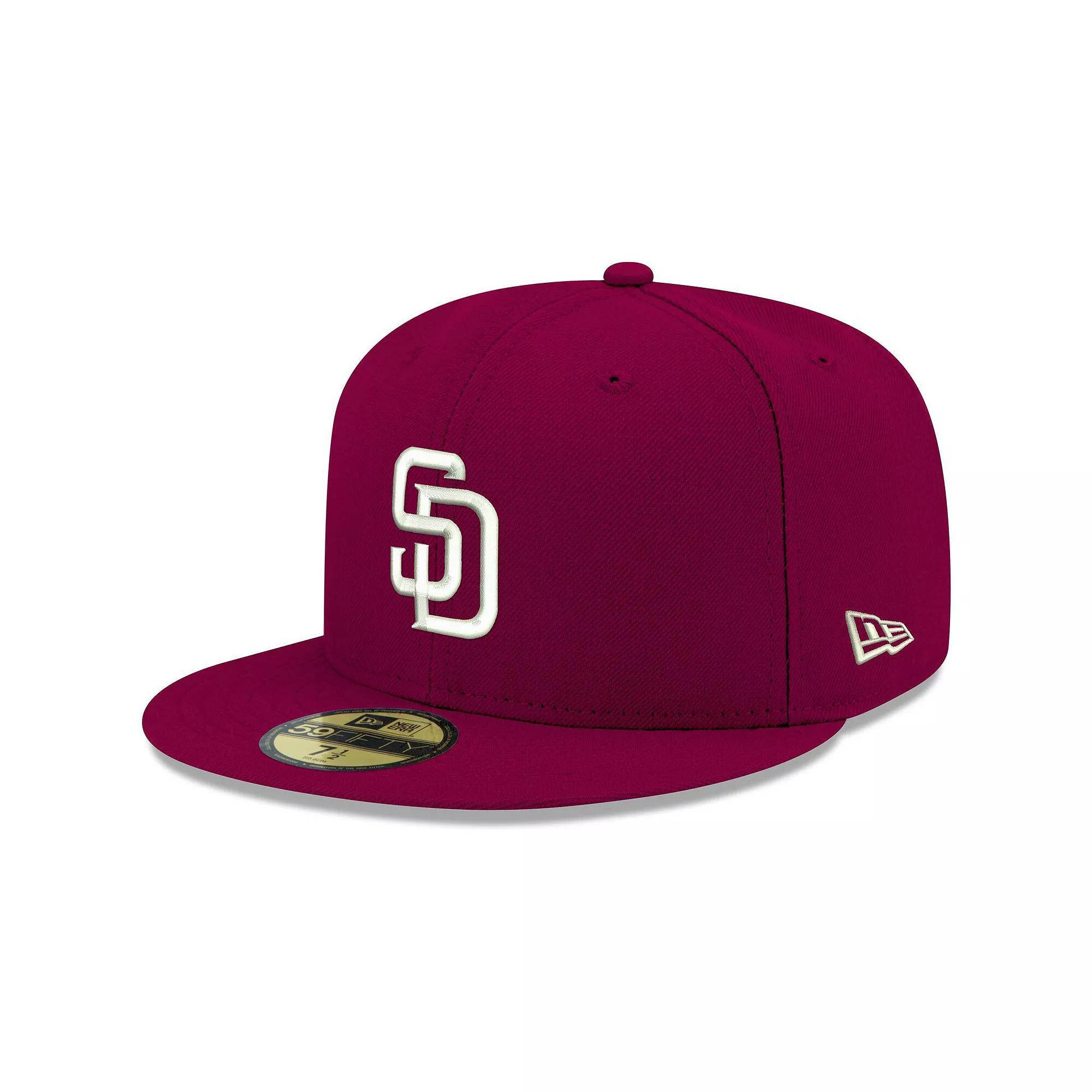 Men's New Era Cardinal San Diego Padres White Logo 59FIFTY Fitted Hat,  Product Image