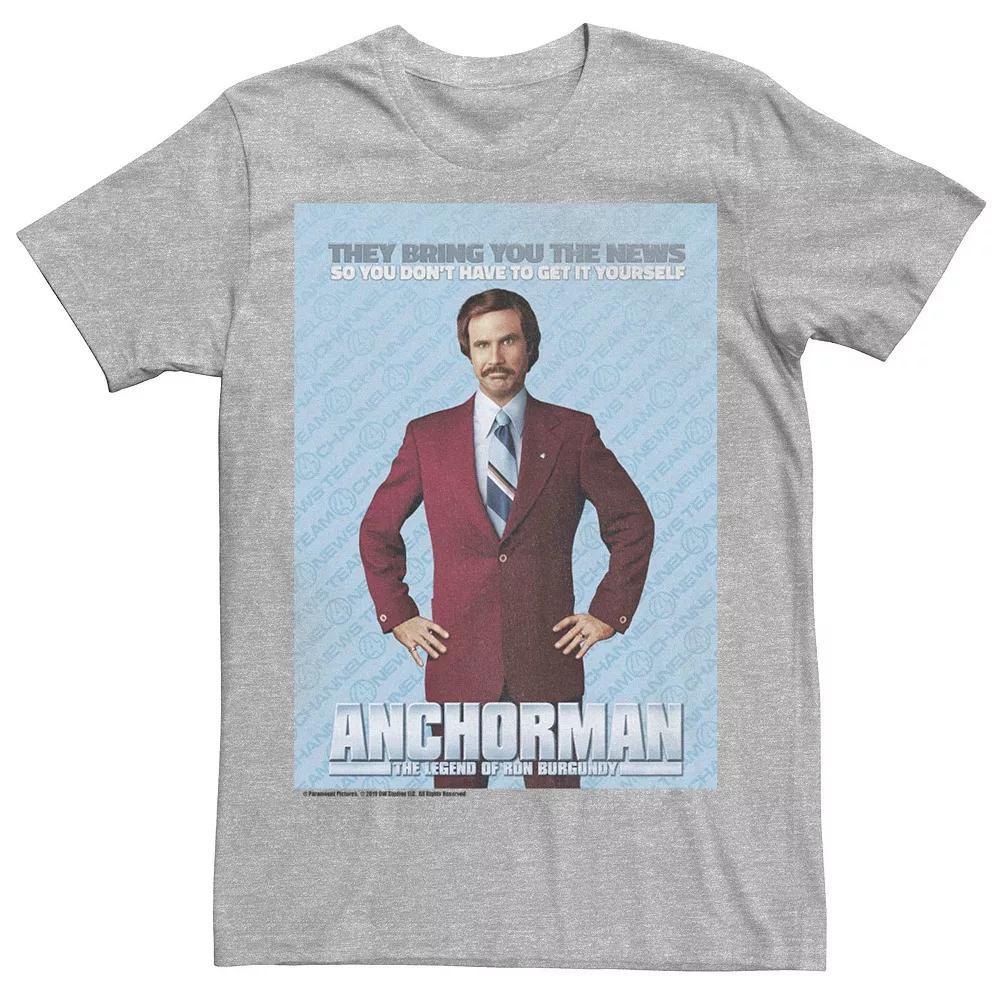 Men's Anchormen Ron Logo Poster Tee, Size: Small, Athletic Grey Product Image