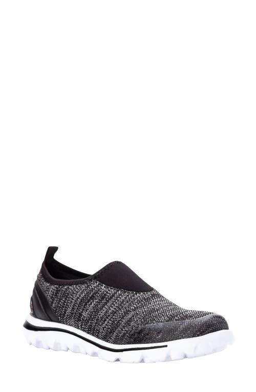 Propet TravelActiv Womens Slip-On Shoes Black Grey Product Image